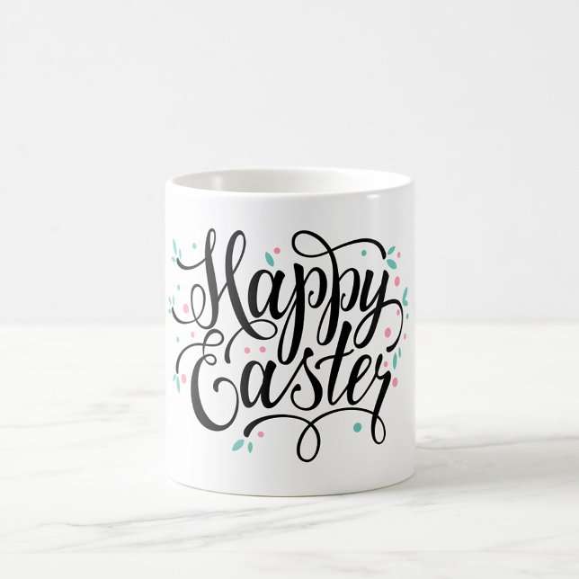 Taza De Café Feliz Pascua (A beautifully designed mug that reads 'Happy Easter' in elegant, flowing script. )