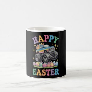 Taza De Café Feliz Pascua Camión Monstruo Divertido Aplasta Hue