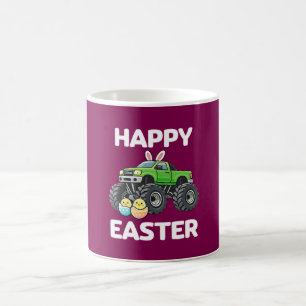 Taza De Café Feliz Pascua Camión Monstruo Lindo Niños
