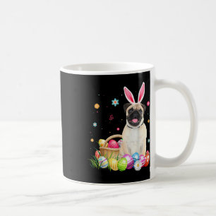 Taza De Café Feliz Pascua Conejito Lindo Perro Pug Huevos Sket