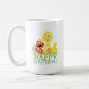 Taza De Café Feliz Pascua de Elmo y Big Bird