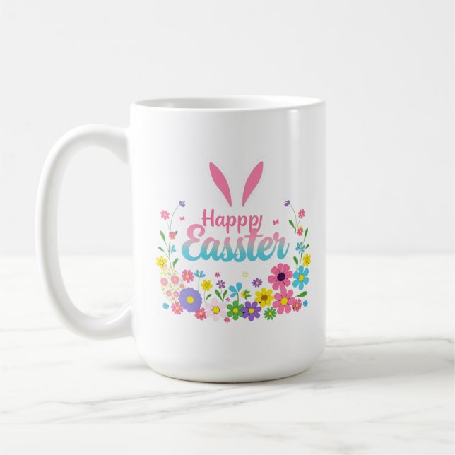 Taza De Café Feliz Pascua de Huevo de Pascua de Pascua (Izquierda)