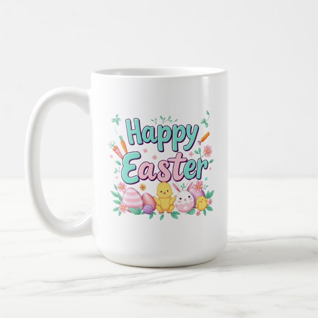 Taza De Café Feliz Pascua de Huevo de Pascua de Pascua (Izquierda)