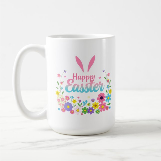 Taza De Café Feliz Pascua de Huevo de Pascua de Pascua (Izquierda)