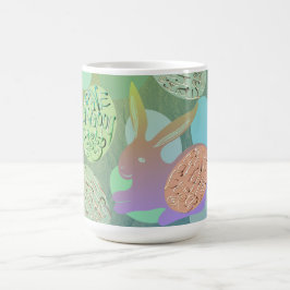 Taza De Café "Feliz Pascua" de huevos de conejo de Pascua