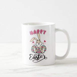 Taza De Café Feliz Pascua de parte del lindo conejo de Pascua