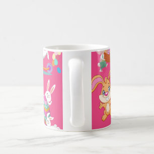 Taza De Café Feliz Pascua, Divertidos Deseos De Los Conejitos Y
