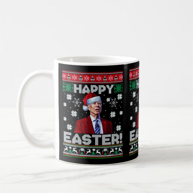 Taza De Café Feliz Pascua Funny Joe Biden Santa Navidades (Izquierda)