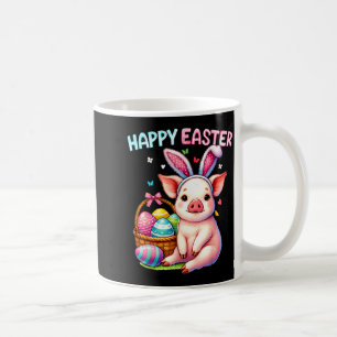 Taza De Café Feliz Pascua granja animal cerdo amantes conejo mu
