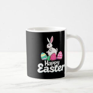 Taza De Café Feliz Pascua Grasa Bunny Easter Outfit Egne Nest F