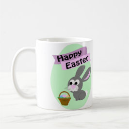 Taza De Café ¡Feliz Pascua! Gray Bunny