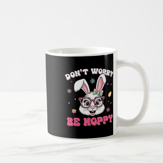Taza De Café Feliz Pascua Groovy Bunny Face, no te preocupes po (Derecha)