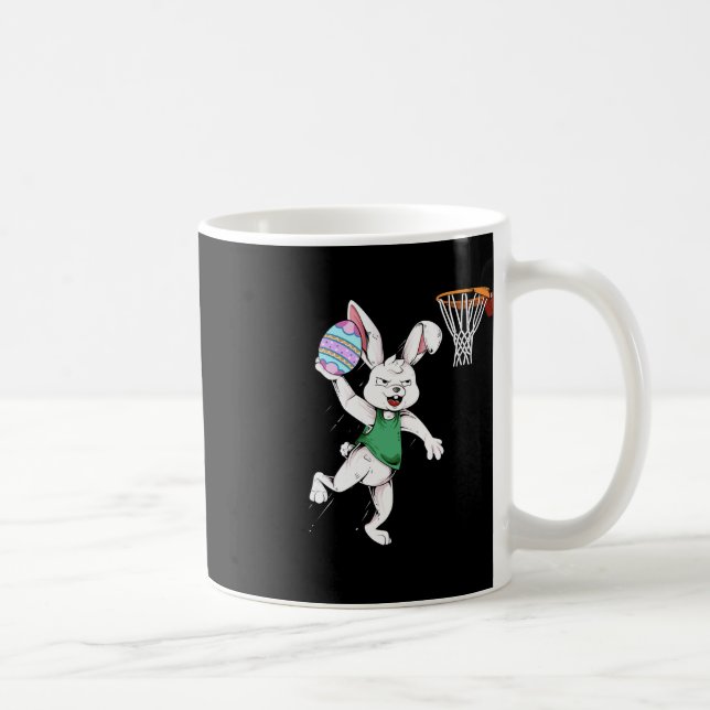 Taza De Café Feliz Pascua Niños Bunny Dunk Baloncesto Este (Derecha)