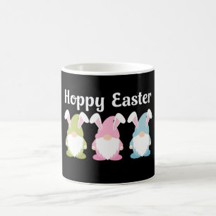 Taza De Café Feliz Pascua Orejas Divertidas de Conejo Gnomo