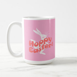 Taza De Café Feliz Pascua Retro Rosa Naranja