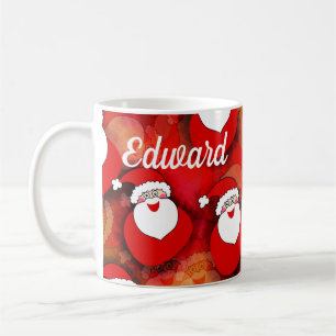 Taza De Café Feliz patrón de Papá Noel sin foco