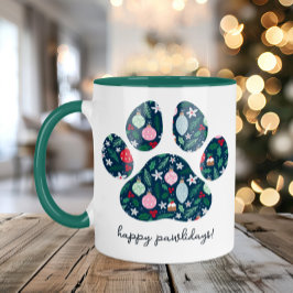 Taza de café Feliz Pawlidays Navidad Amante de los