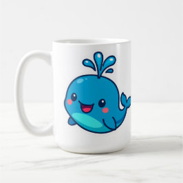 Taza De Café Feliz Pegatina de ballenas de Kawaii - amigo íntim