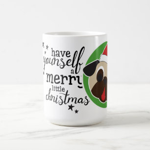 Taza De Café Feliz pequeño cervatillo Santa del navidad