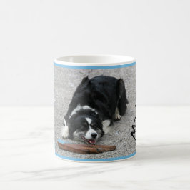 Taza De Café Feliz perro de Frontera Collie, con tu nombre