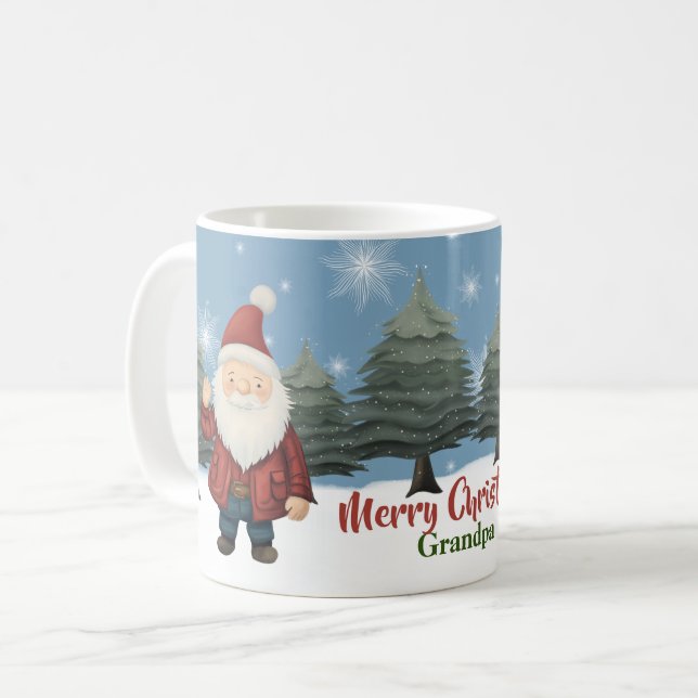 Taza De Café Feliz Personalizado navideño Santa Gnome (Anverso izquierdo)