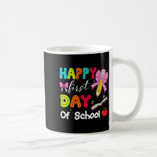 Taza De Café Feliz Primer Día De Escuela Lápiz Maestro Niños At