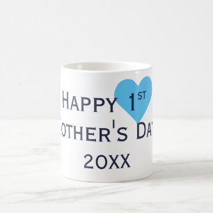 Taza De Café Feliz primer día de la marina de la madre y brill