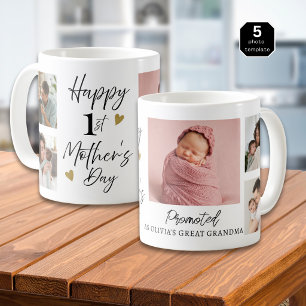Taza De Café Feliz primer día de las madres como bisabuela 5 fo
