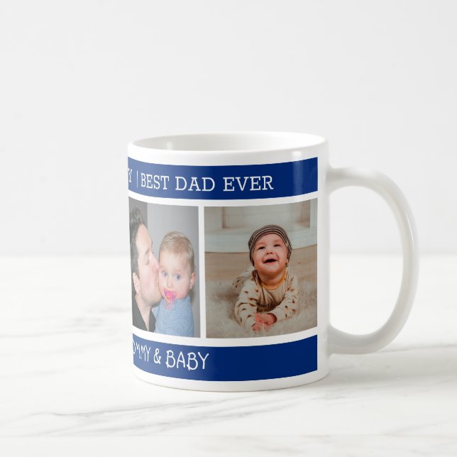 Taza De Café Feliz primer día del padre, mejor papá jamás 4 fot (Derecha)