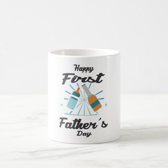 Taza De Café Feliz primer día del padre, peluca (Centro)