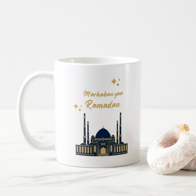 Taza De Café Feliz Ramadan Kareem -Citas de Eid Mubarak (Con donut)