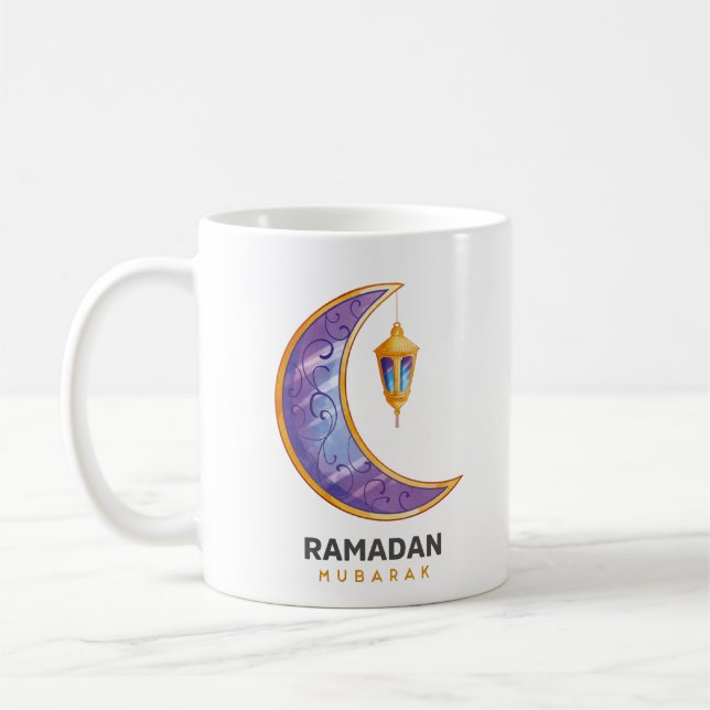 Taza De Café Feliz Ramadan Mubarak | Ramadan Kareem Oro musulmá (Izquierda)