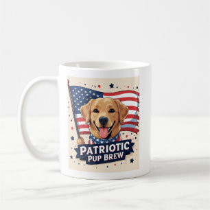 Taza De Café Felíz recuperador de oro Patriótico de la parranda