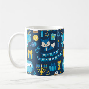 Taza De Café Feliz regalo de Hanukkah Menorah Sufganiyot Cute O