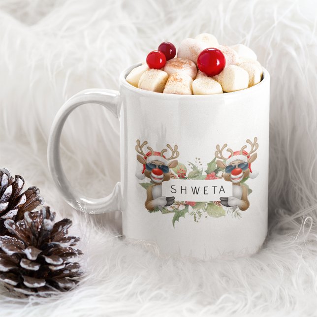 Taza De Café Feliz regalo personalizado de café navideño (Merry Christmas Coffee Mug Personalized Gift)