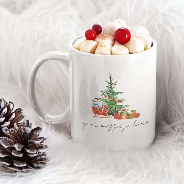 Taza De Café Feliz regalo personalizado de café navideño (Merry Christmas Coffee Mug Personalized Gift)