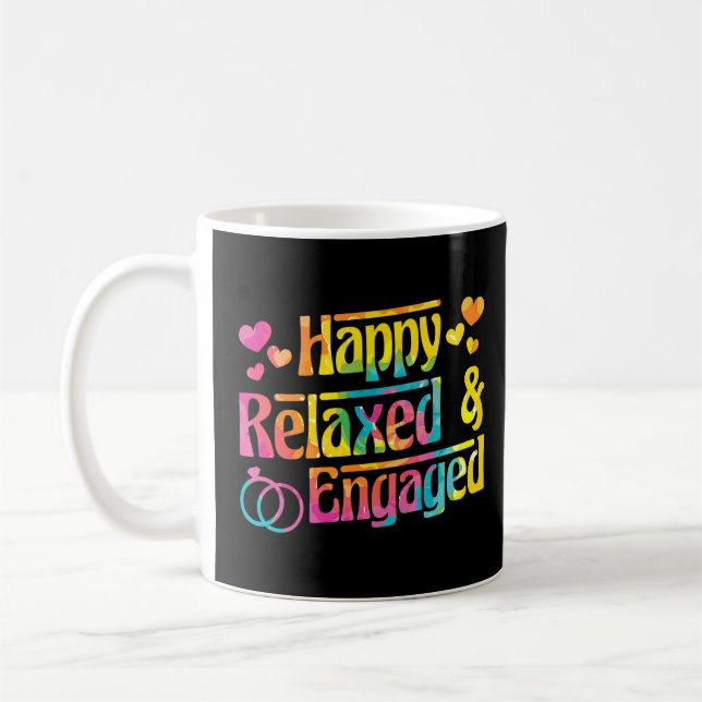 Taza De Café Feliz Relajado y comprometido Fiancée Fiance Coupl (Izquierda)