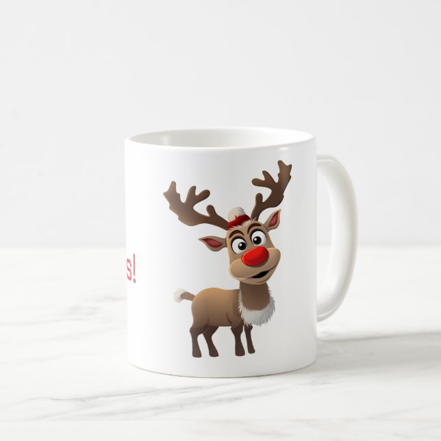 Taza De Café Feliz reno navideño - Mug (Anverso derecho)