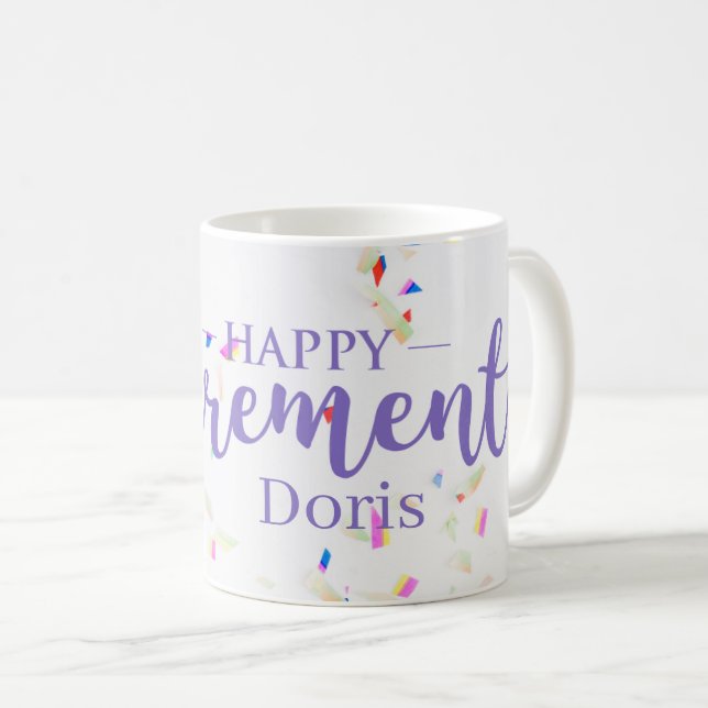 Taza De Café Feliz retiro Confetti Mug (Anverso derecho)