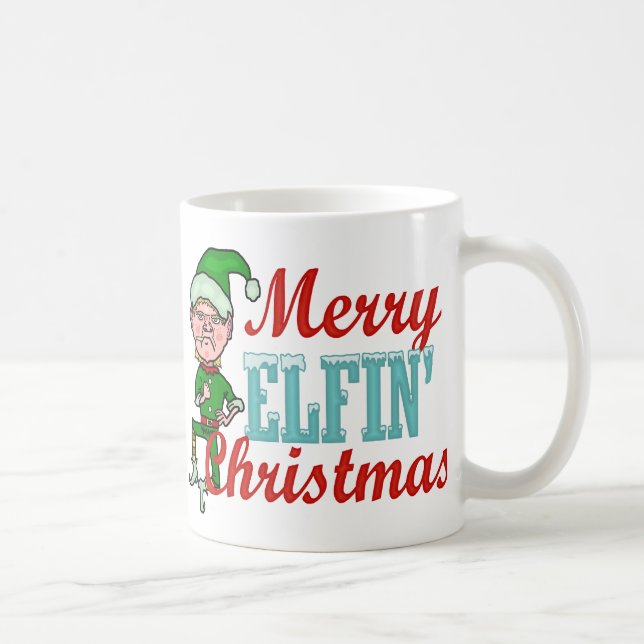 Taza De Café Feliz retruécano Elfin del navidad del duende (Derecha)
