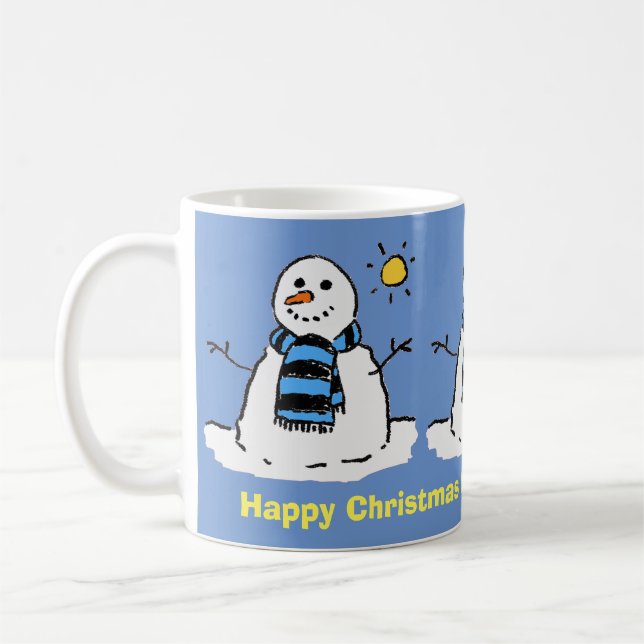 Taza De Café Feliz saludo personalizado a los Navidades. (Izquierda)