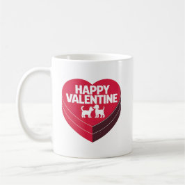 Taza De Café Feliz San Valentín, caja de cigarrillos y silueta 