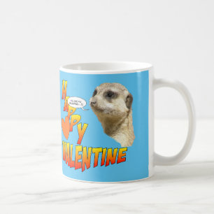 Taza De Café Feliz San Valentín Meerkat. Coffee Mug