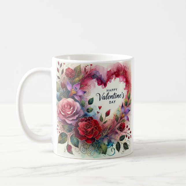 Taza De Café Feliz San Valentín Mugs (Izquierda)