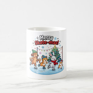 Taza De Café Feliz Skate-mas Animales Adorables de Patinaje sob