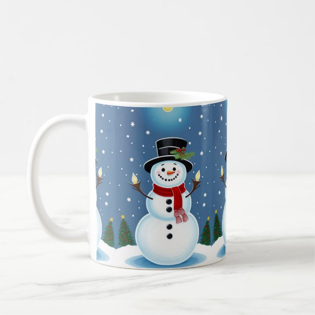 Taza De Café Feliz Snowman (Izquierda)