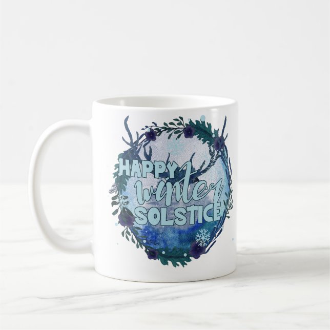 Taza De Café Feliz Solsticio De Invierno - Celebra La Temporada (Izquierda)