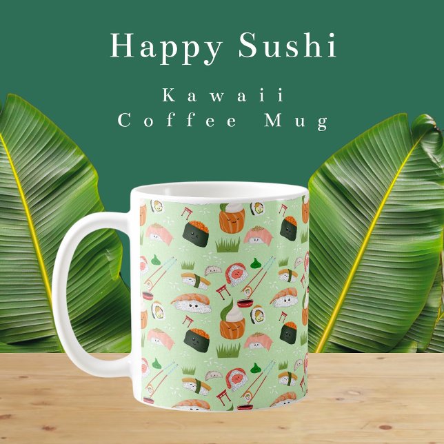 Taza De Café Feliz Sushi Kawaii (Subido por el creador)