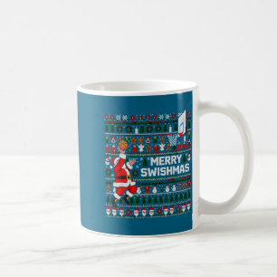 Taza De Café Feliz Swishmas Santa Baloncesto Suéter Feo Estilo