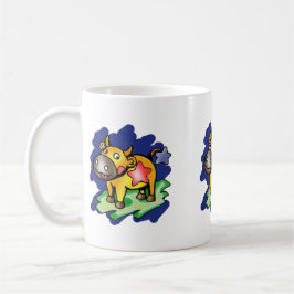 Taza De Café Feliz Taurus Blue con el Personalizado Estrella Ro